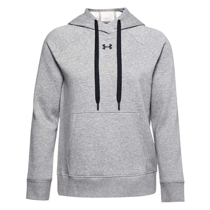 Grey Marl - Front - Under Armour Womens-Ladies Rival Cotton Blend Drawstring Hoodie