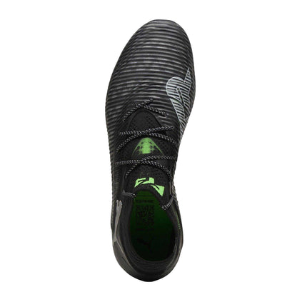 Black-Green - Side - Puma Mens Future 8 Ultimate Knitted Collar Soft Ground Football Boots