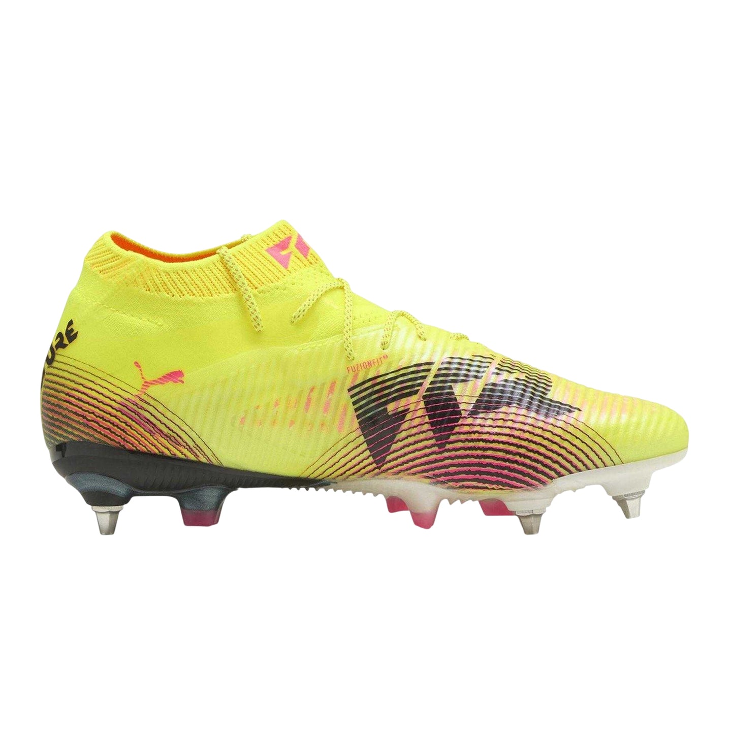 Yellow - Front - Puma Mens Future 8 Ultimate Knitted Collar Soft Ground Football Boots