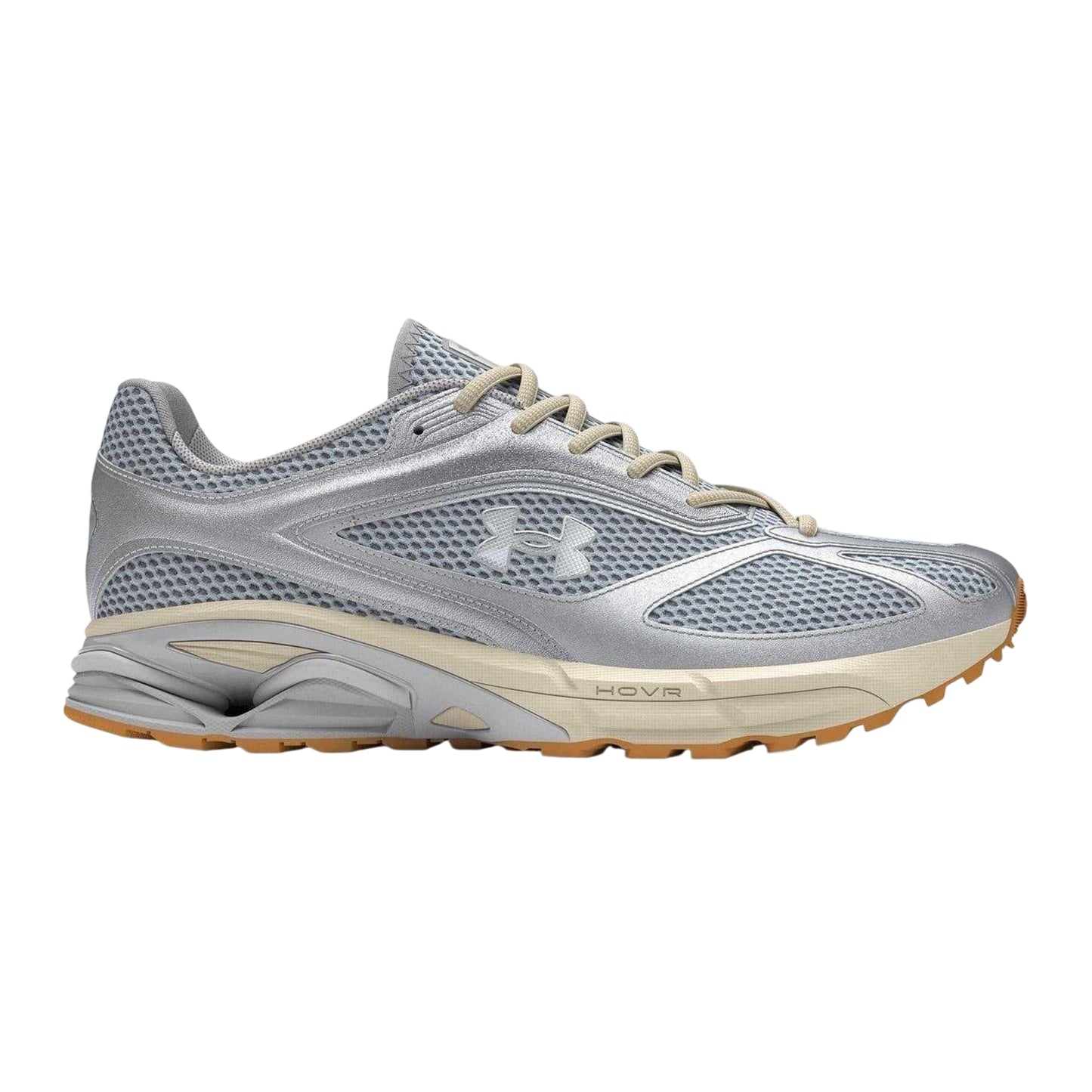 Grey - Front - Under Armour Mens HOVR Road Running Shoes