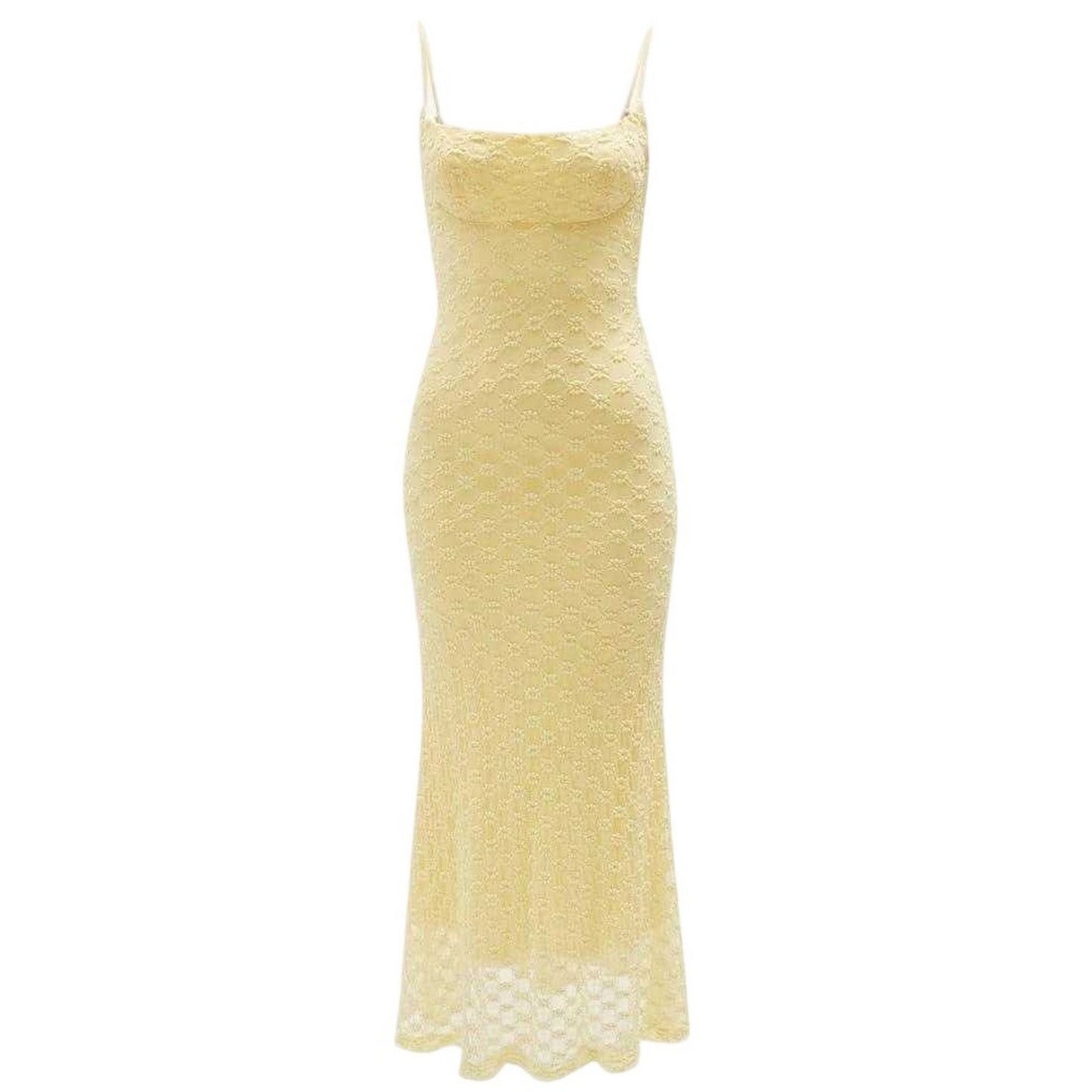 Canary Yellow - Front - Bardot Womens-Ladies Adoni Mesh Midi Dress