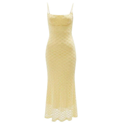 Canary Yellow - Front - Bardot Womens-Ladies Adoni Mesh Midi Dress