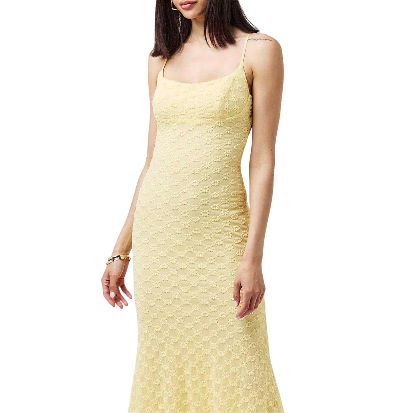 Canary Yellow - Lifestyle - Bardot Womens-Ladies Adoni Mesh Midi Dress