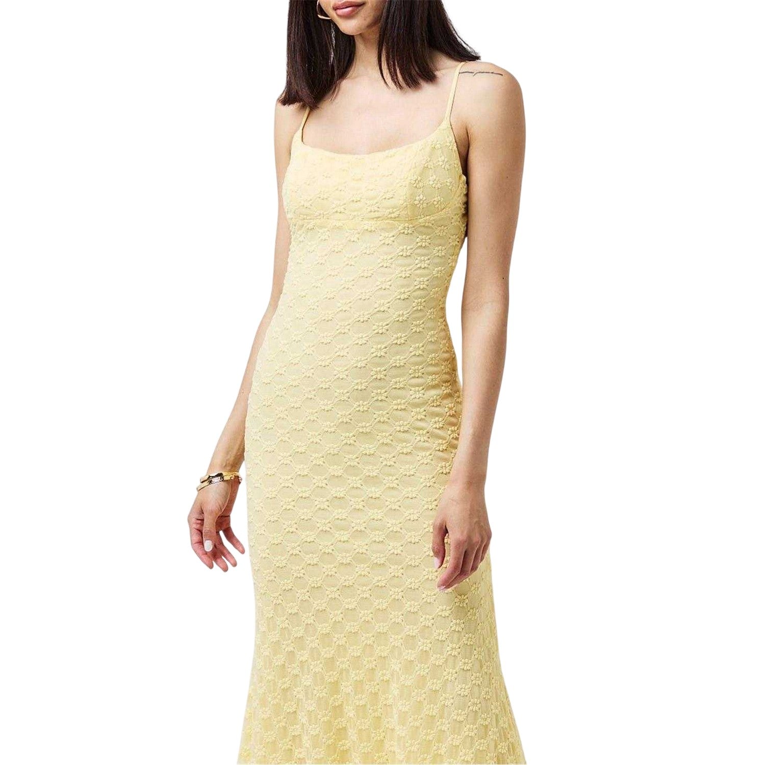 Canary Yellow - Lifestyle - Bardot Womens-Ladies Adoni Mesh Midi Dress