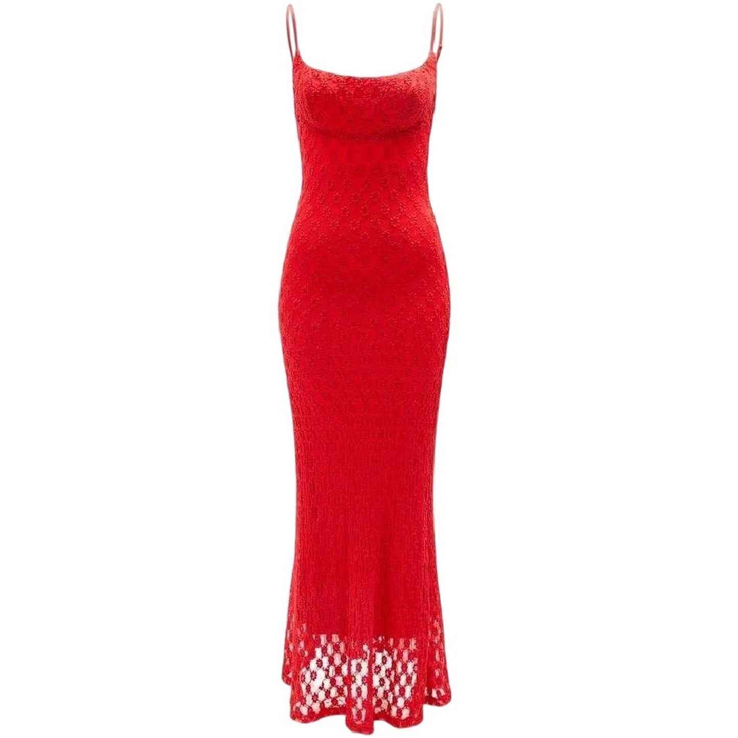 Fire Red - Front - Bardot Womens-Ladies Adoni Mesh Midi Dress