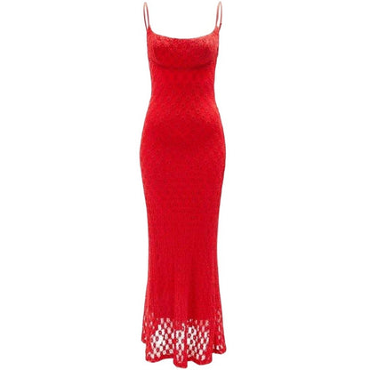 Fire Red - Front - Bardot Womens-Ladies Adoni Mesh Midi Dress