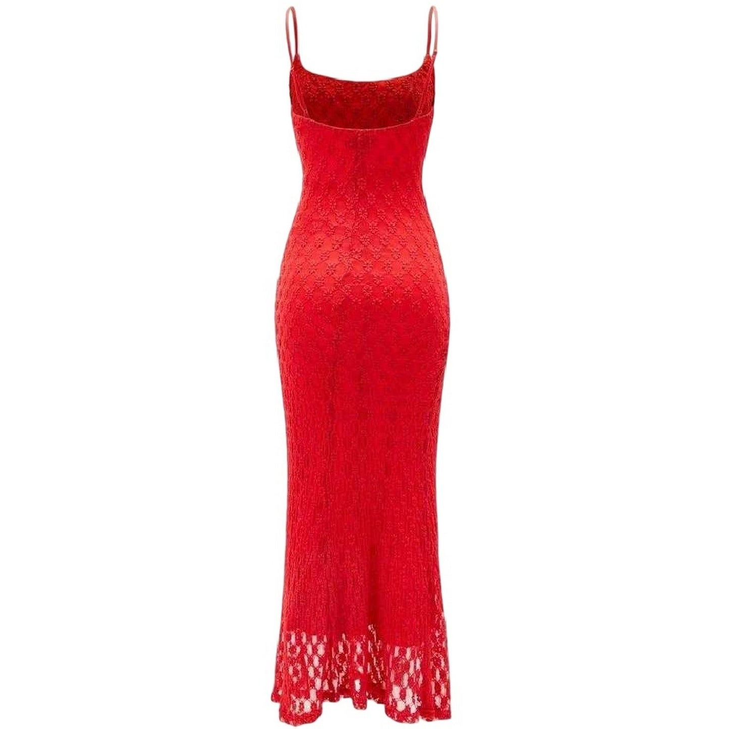 Fire Red - Back - Bardot Womens-Ladies Adoni Mesh Midi Dress