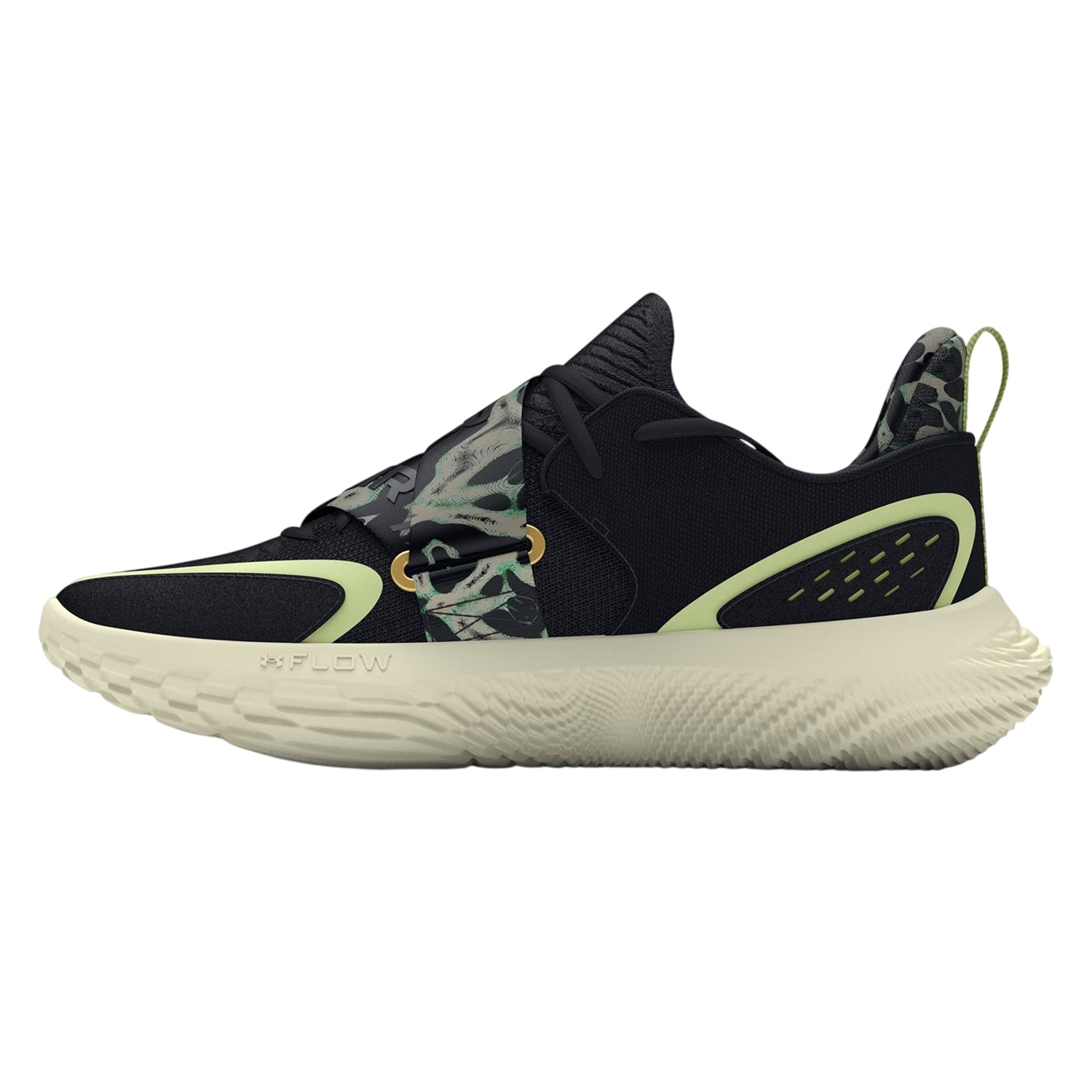 Black - Back - Under Armour Mens Flow Futr X 4 Camo Leather Round Toe Basketball Shoes