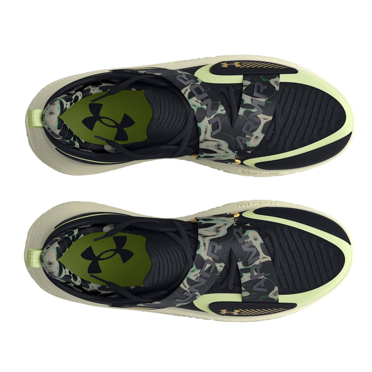 Black - Side - Under Armour Mens Flow Futr X 4 Camo Leather Round Toe Basketball Shoes