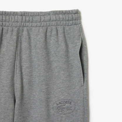 Grey - Close up - Lacoste Womens-Ladies Embroidered Straight Leg Jogging Bottoms