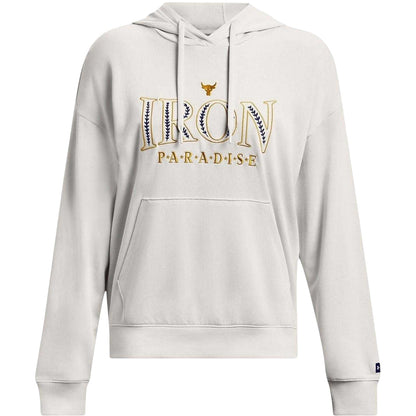 White - Front - Under Armour Womens-Ladies Project Rock Hoodie