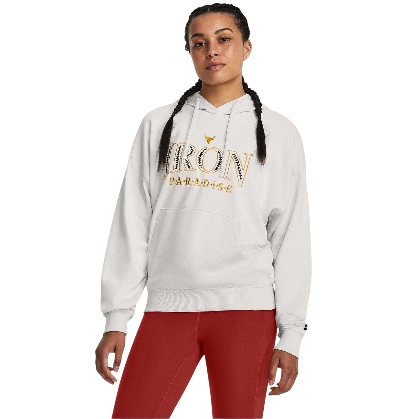 White - Lifestyle - Under Armour Womens-Ladies Project Rock Hoodie