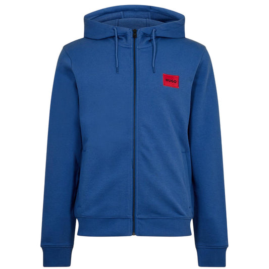 Medium Blue - Front - Hugo Mens Daple Full Zip Hoodie