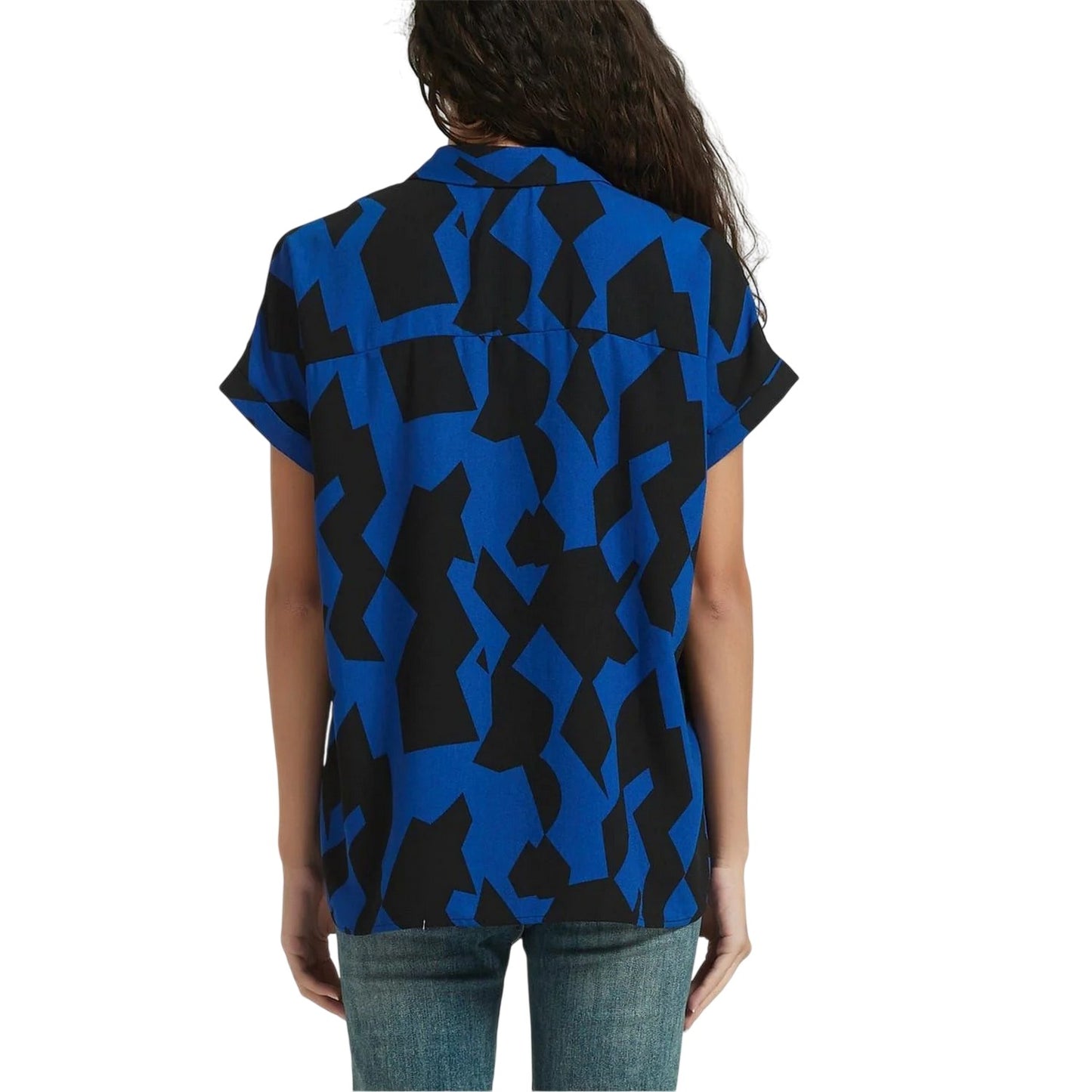Blue - Back - Be You Womens-Ladies Abstract Polyester Shirt