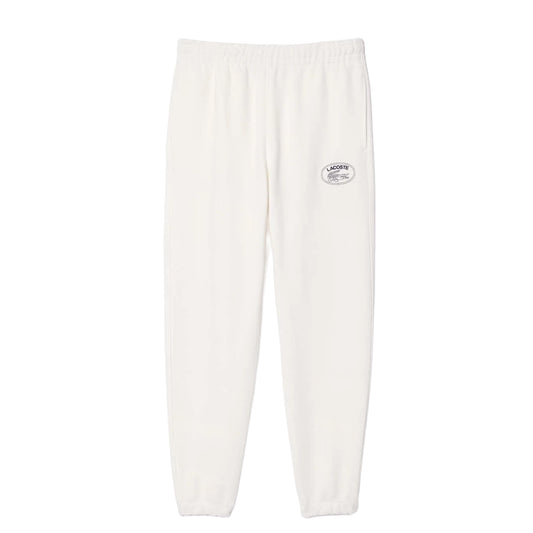 Cream - Front - Lacoste Womens-Ladies Embroidered Straight Leg Jogging Bottoms