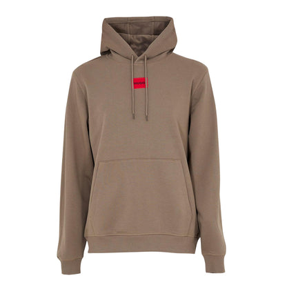 Medium Grey - Back - Hugo Mens Cotton Blend Pullover Hoodie