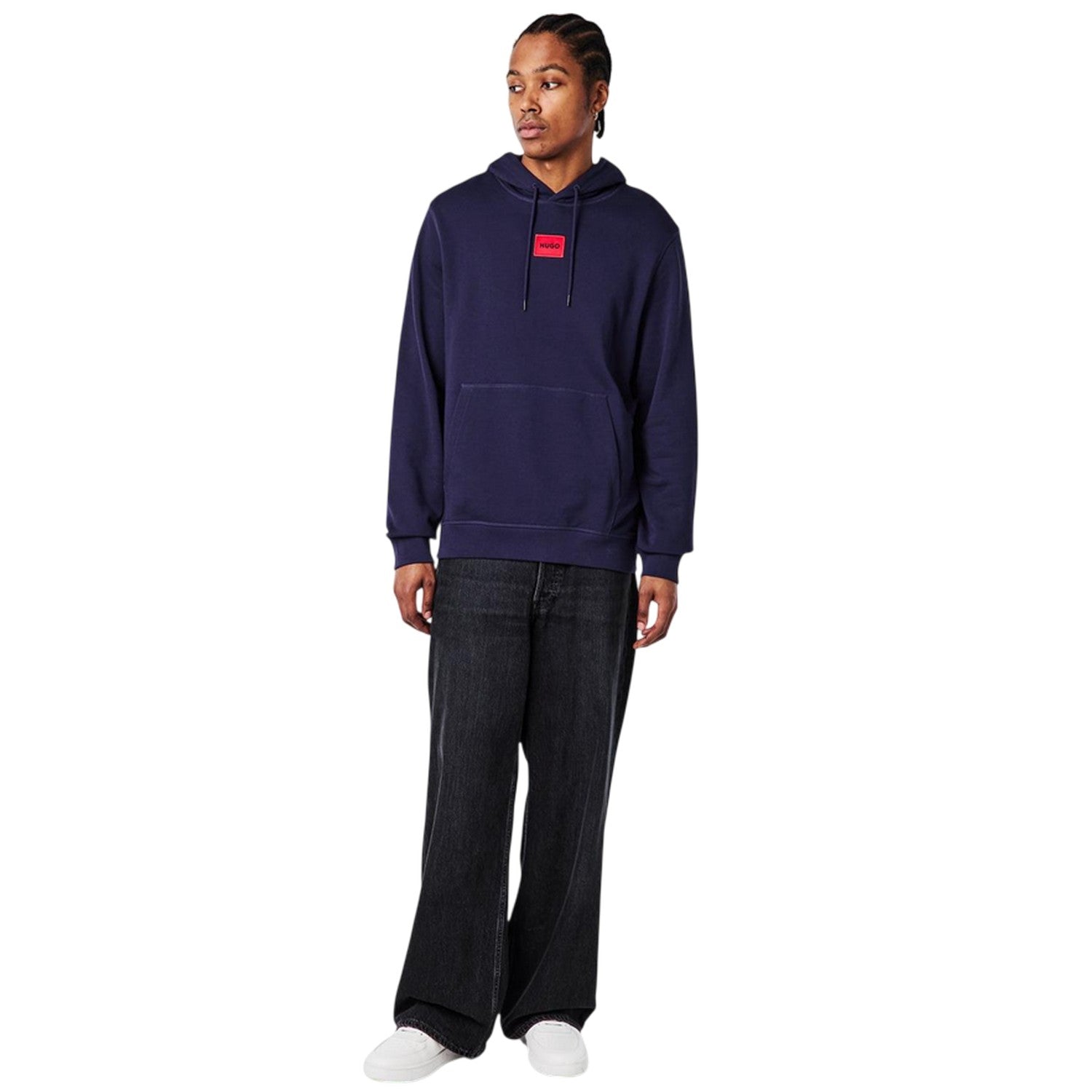 Navy - Lifestyle - Hugo Mens Cotton Blend Pullover Hoodie