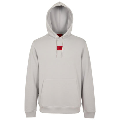 Pastel Grey - Front - Hugo Mens Cotton Blend Pullover Hoodie