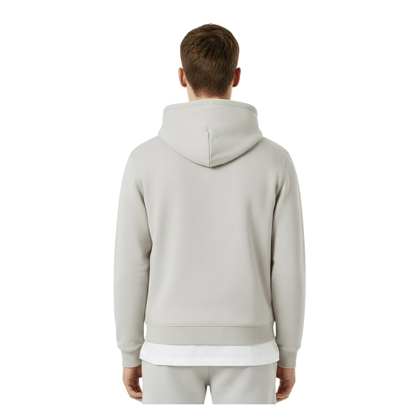 Pastel Grey - Side - Hugo Mens Cotton Blend Pullover Hoodie