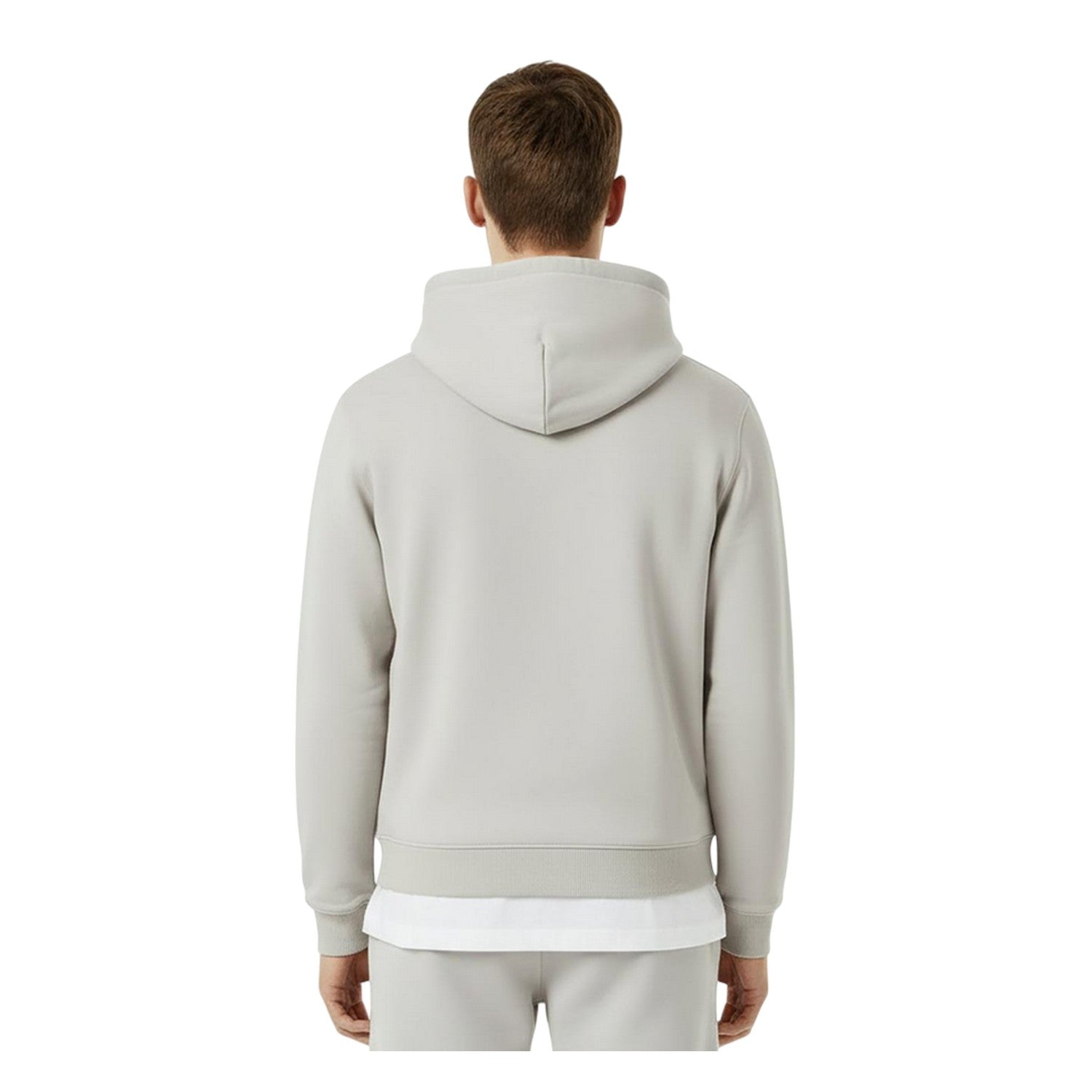 Pastel Grey - Side - Hugo Mens Cotton Blend Pullover Hoodie