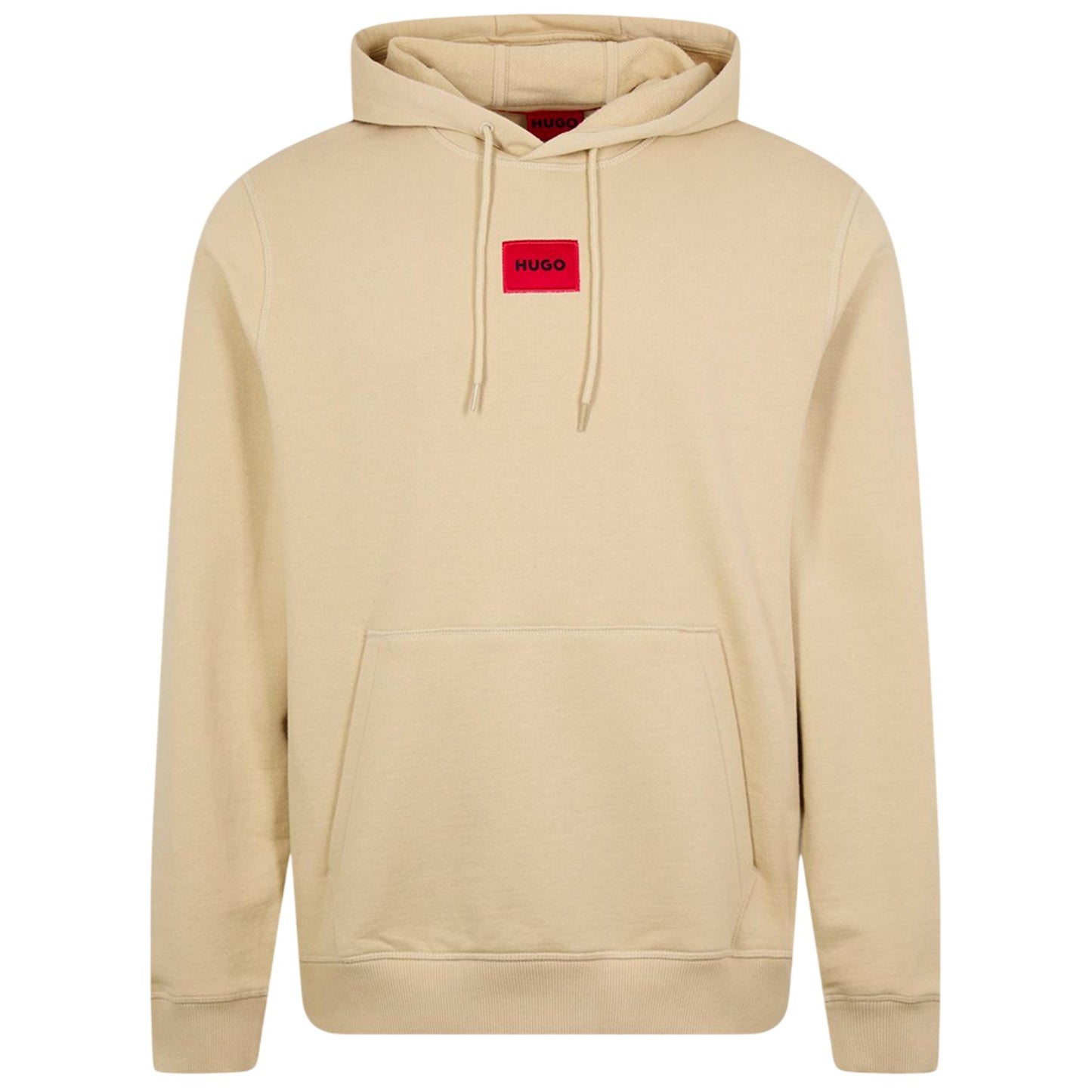Beige - Front - Hugo Mens Cotton Blend Pullover Hoodie