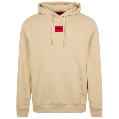 Beige - Front - Hugo Mens Cotton Blend Pullover Hoodie
