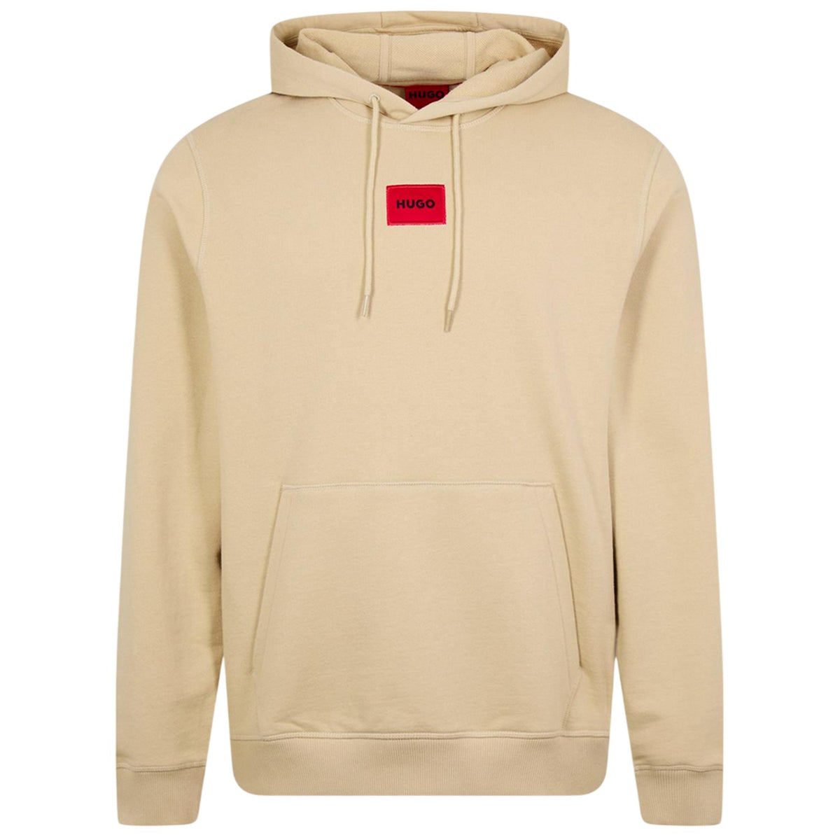 Beige - Front - Hugo Mens Cotton Blend Pullover Hoodie