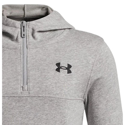 Grey-Black - Lifestyle - Under Armour Childrens-Kids Rival Fleece Quarter Zip Hoodie