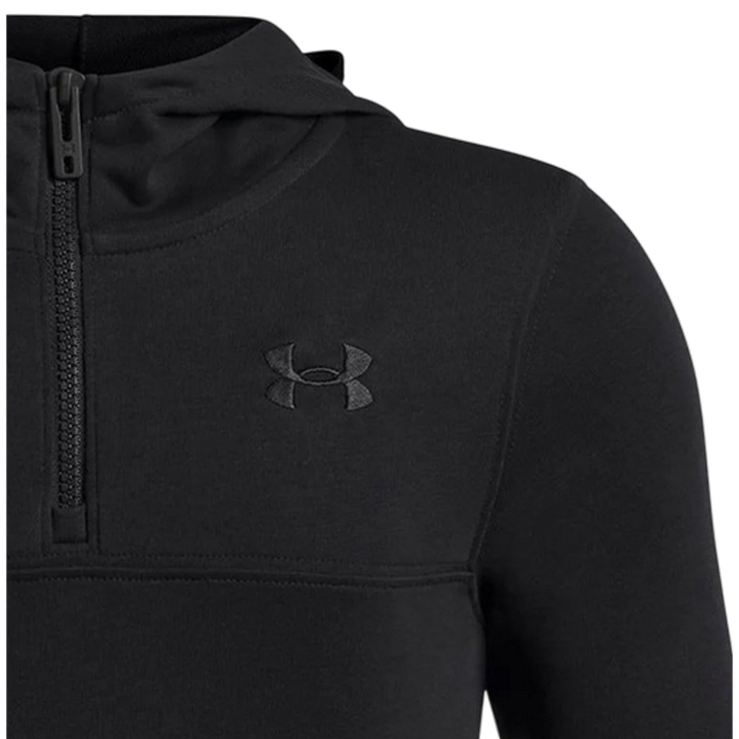 Black - Lifestyle - Under Armour Childrens-Kids Rival Fleece Quarter Zip Hoodie