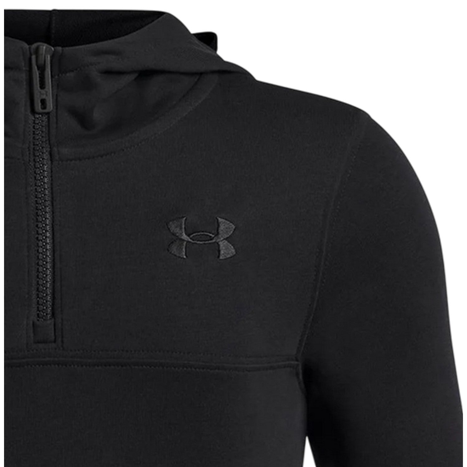 Black - Lifestyle - Under Armour Childrens-Kids Rival Fleece Quarter Zip Hoodie