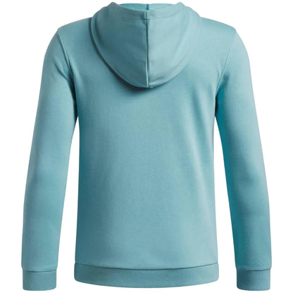 Blue-Black - Back - Under Armour Childrens-Kids Rival Fleece Quarter Zip Hoodie