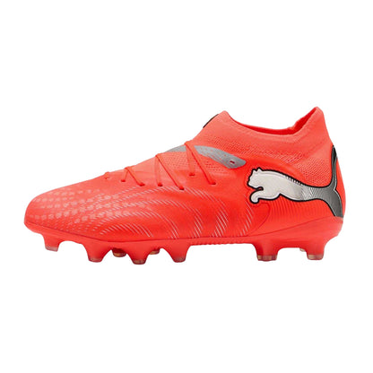 Red-Silver - Back - Puma Childrens-Kids Future 9 Pro Firm Ground Football Boots