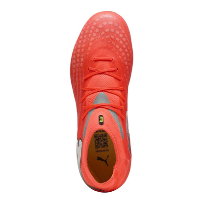 Red-Silver - Side - Puma Childrens-Kids Future 9 Pro Firm Ground Football Boots
