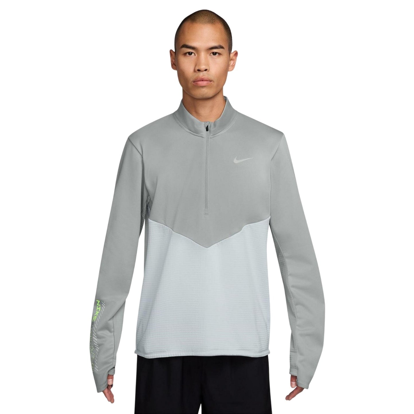 Platinum - Front - Nike Mens Pacer Dri-FIT Quarter Zip Top