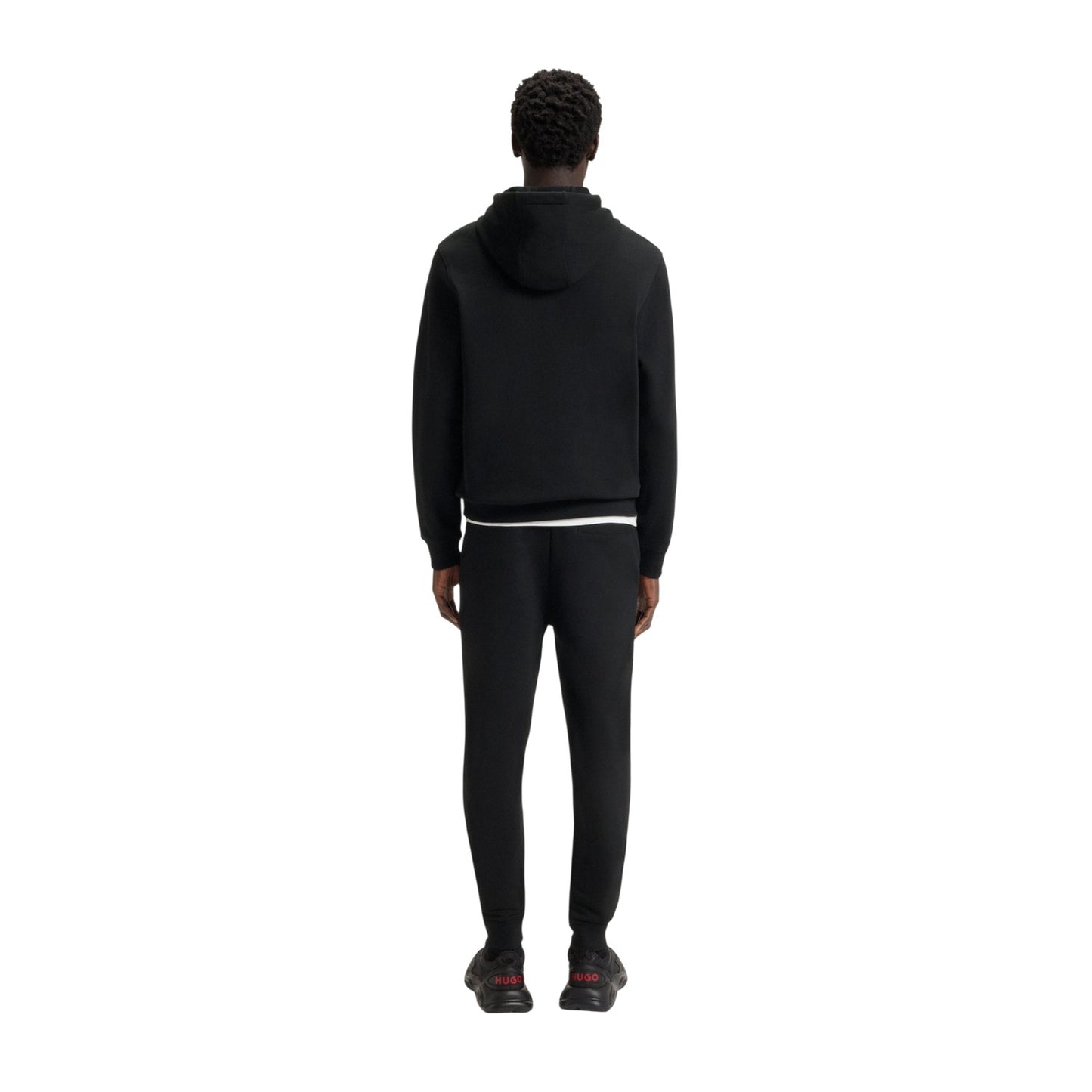 Black - Back - Hugo Mens Drawstring Hoodie
