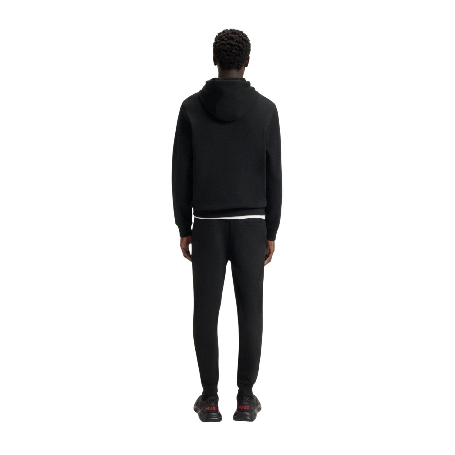 Black - Back - Hugo Mens Drawstring Hoodie