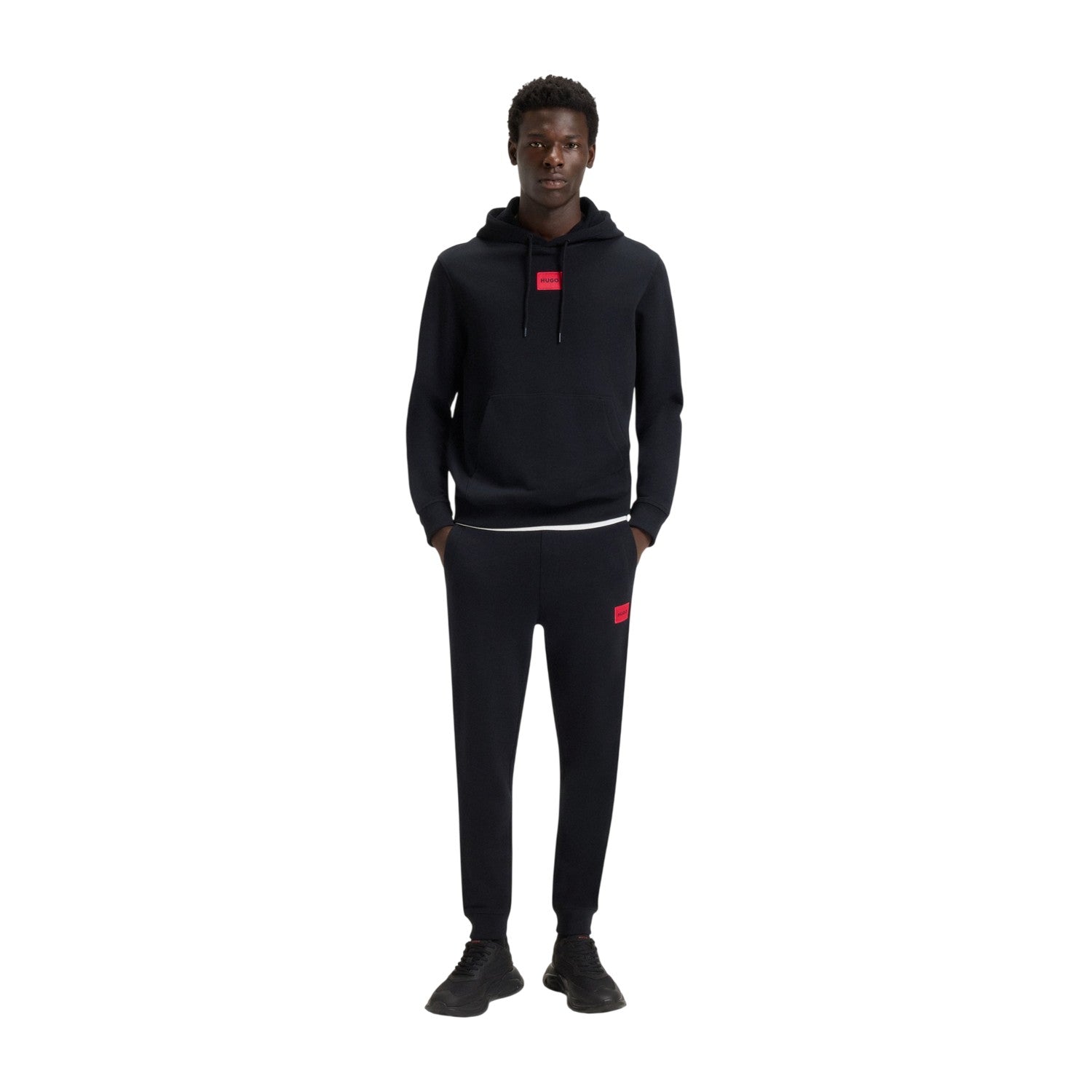 Black - Lifestyle - Hugo Mens Drawstring Hoodie