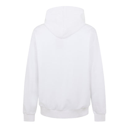 White - Back - Hugo Mens Regular Long-Sleeved Drawstring Hoodie