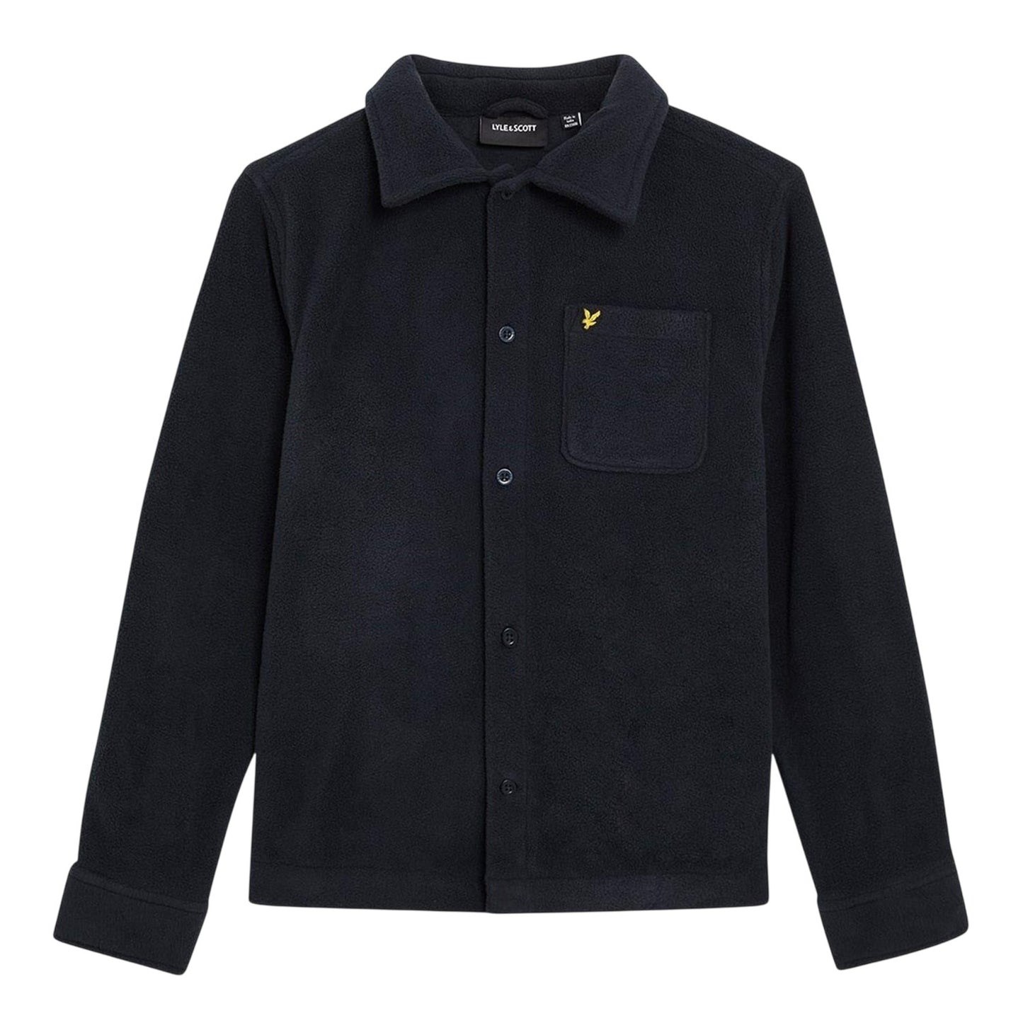 Dark Navy - Front - Lyle & Scott Childrens-Kids Polar Fleece Pocket Overshirt