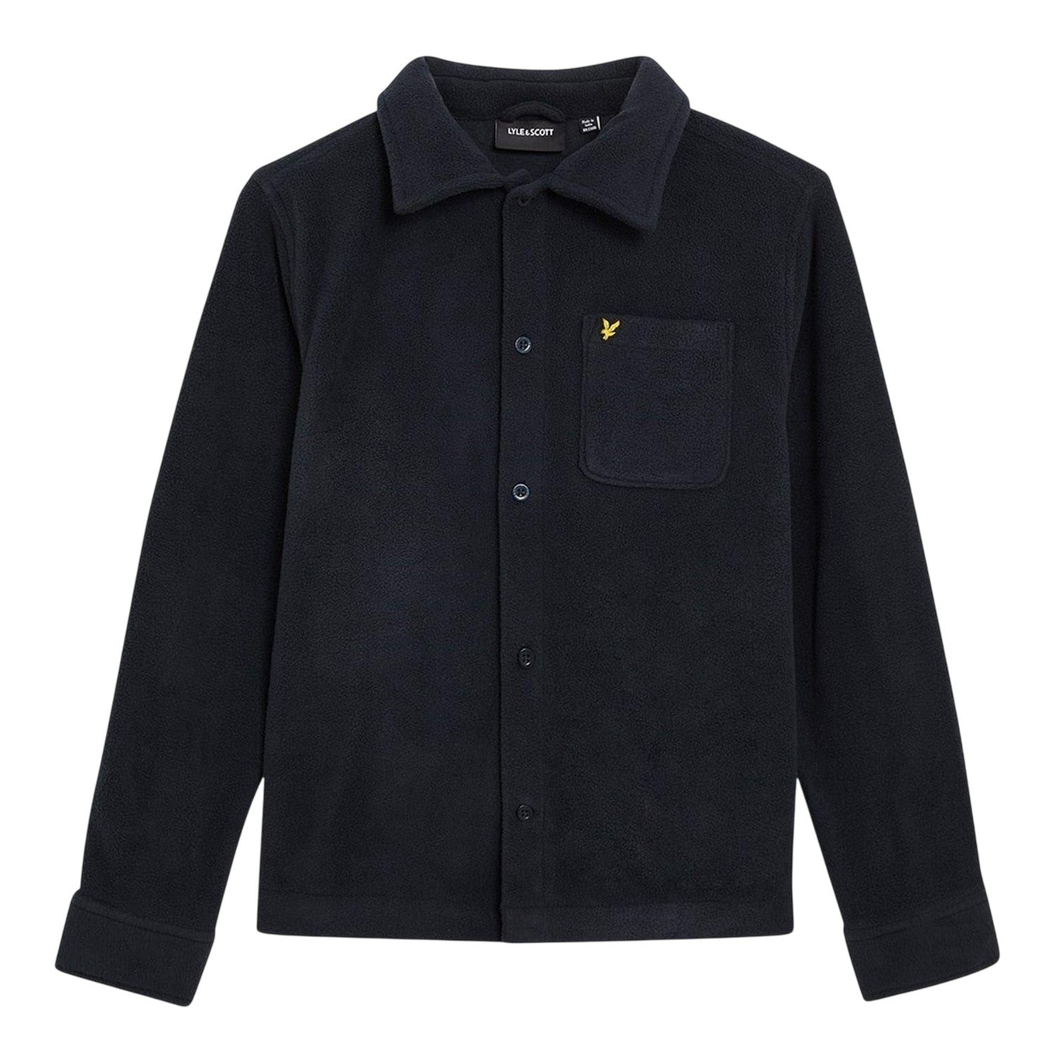 Dark Navy - Front - Lyle & Scott Childrens-Kids Polar Fleece Pocket Overshirt