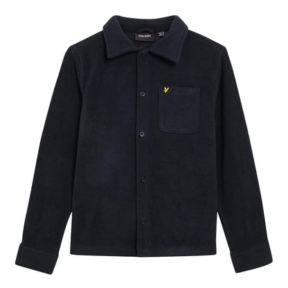 Dark Navy - Front - Lyle & Scott Childrens-Kids Polar Fleece Pocket Overshirt