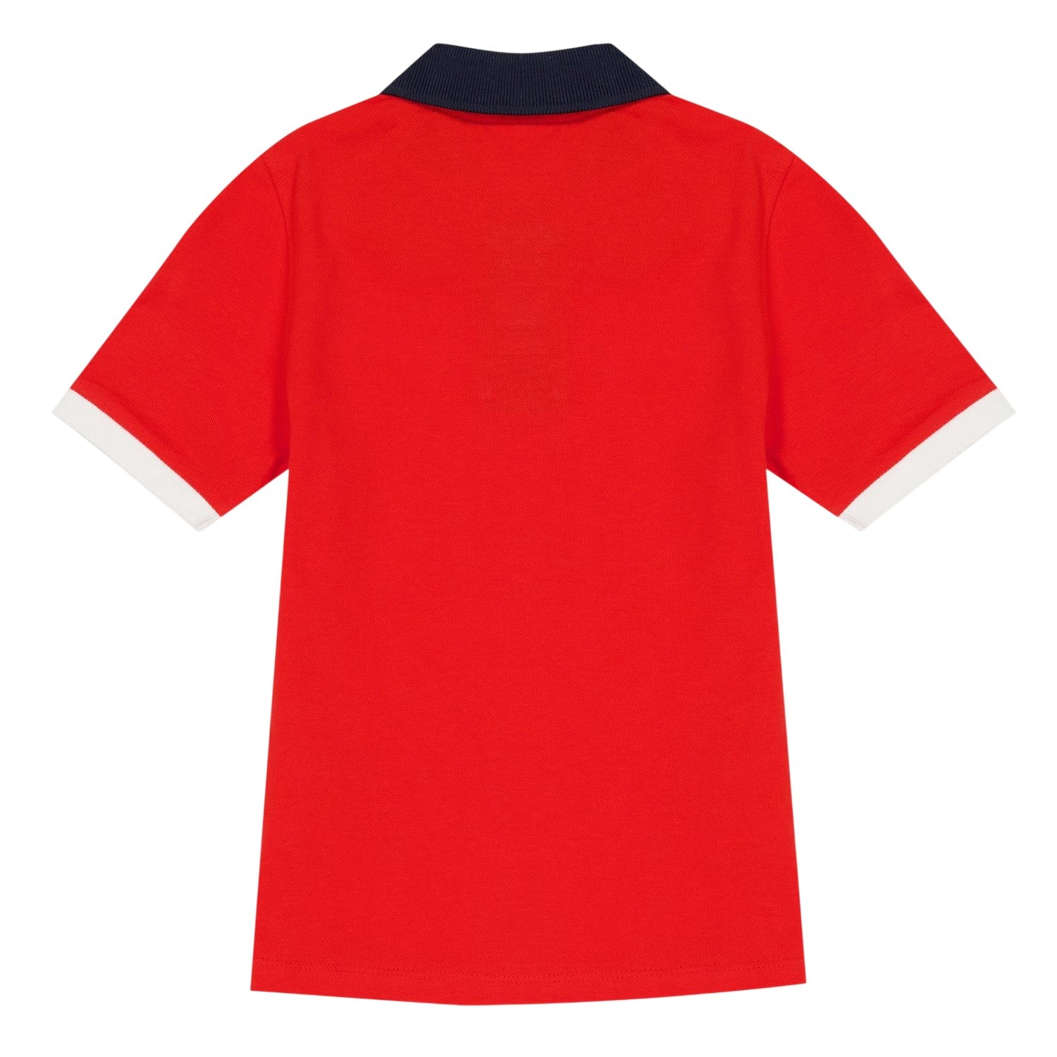 Red-Navy-White - Back - Diadora Childrens-Kids Logo Collared Polo Shirt