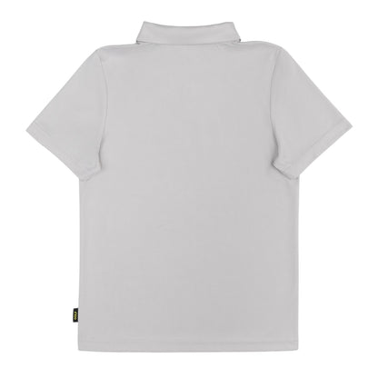 Grey - Back - Slazenger Childrens-Kids Solid Logo Short-Sleeved Polo Shirt
