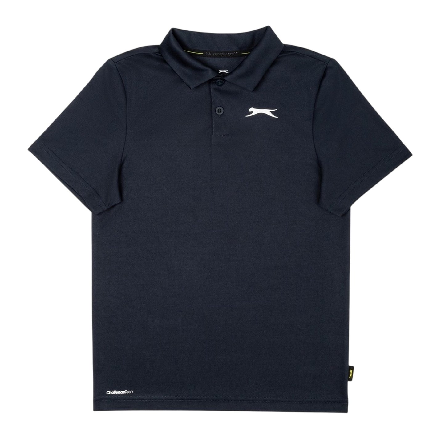 Navy - Front - Slazenger Childrens-Kids Solid Logo Short-Sleeved Polo Shirt