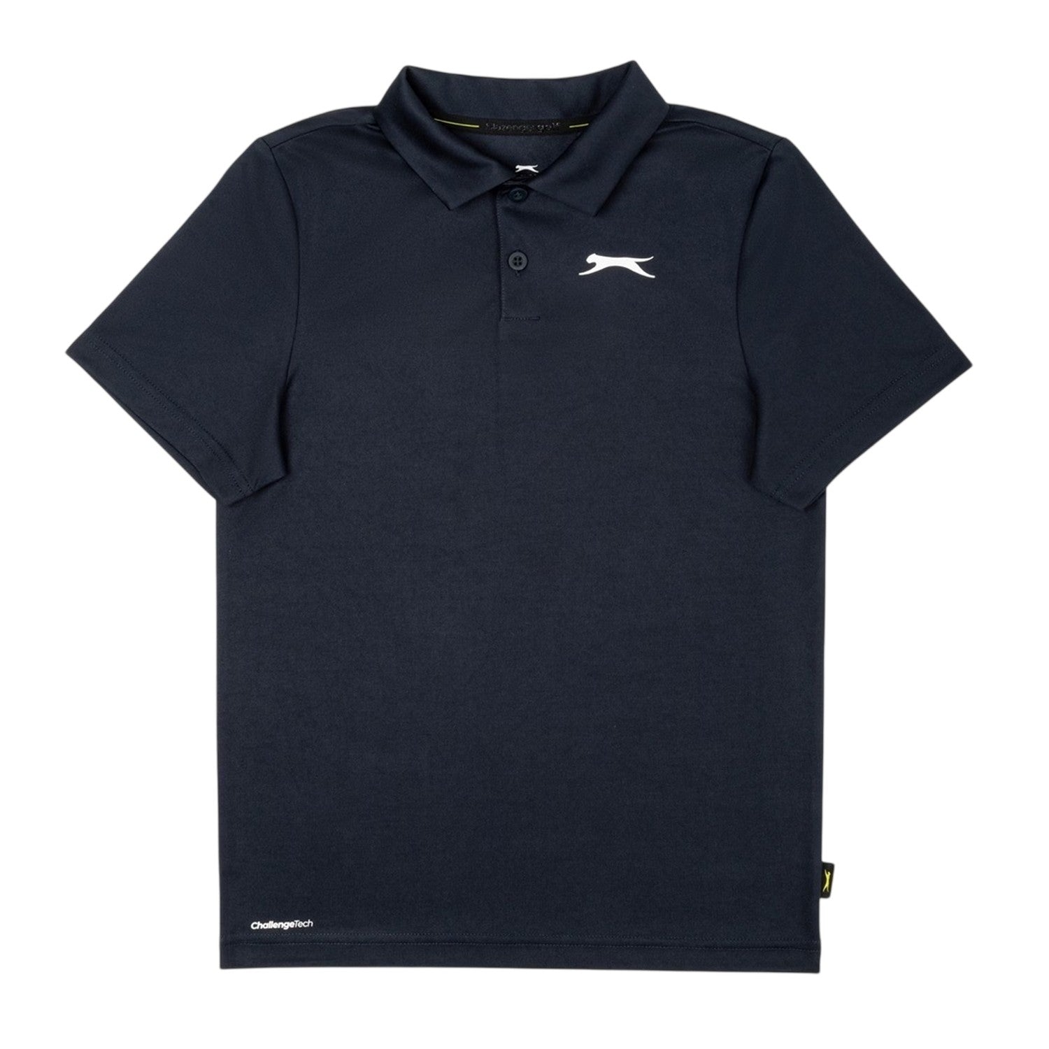 Navy - Front - Slazenger Childrens-Kids Solid Logo Short-Sleeved Polo Shirt