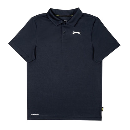 Navy - Front - Slazenger Childrens-Kids Solid Logo Short-Sleeved Polo Shirt