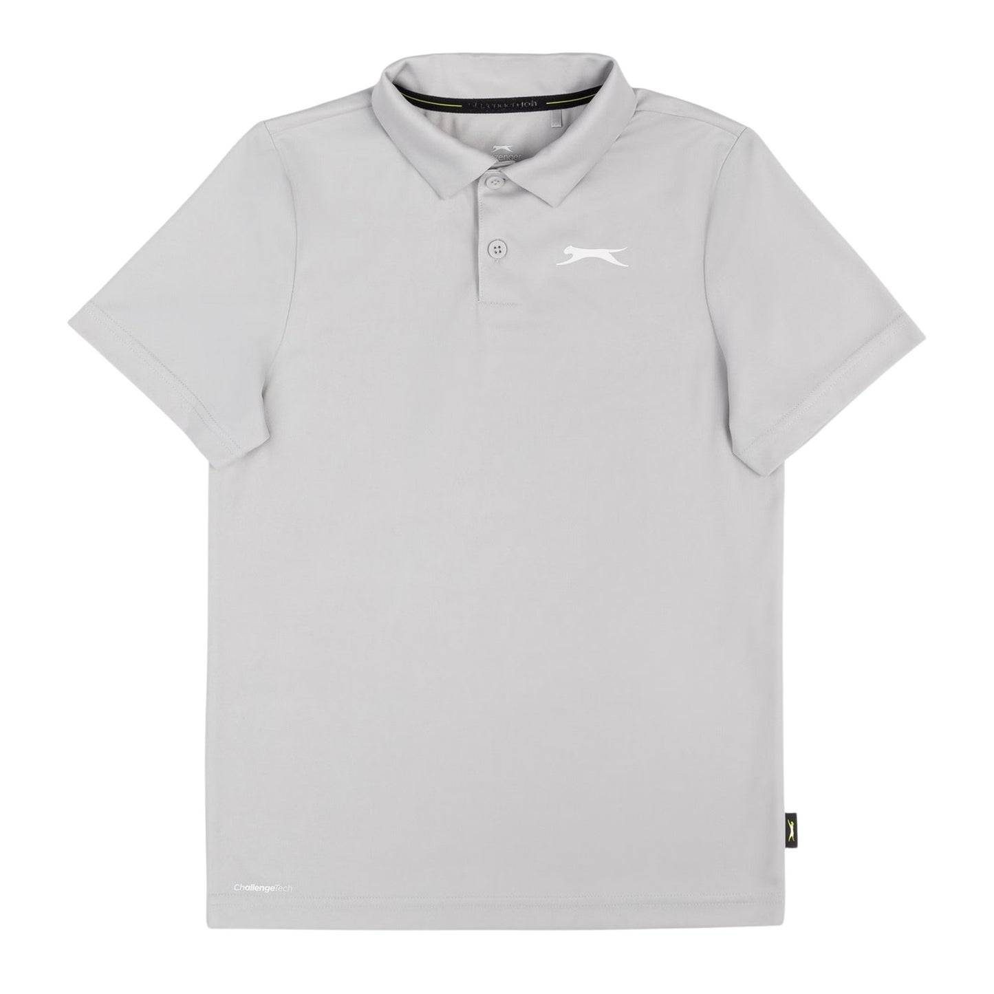 Grey - Front - Slazenger Childrens-Kids Solid Logo Short-Sleeved Polo Shirt