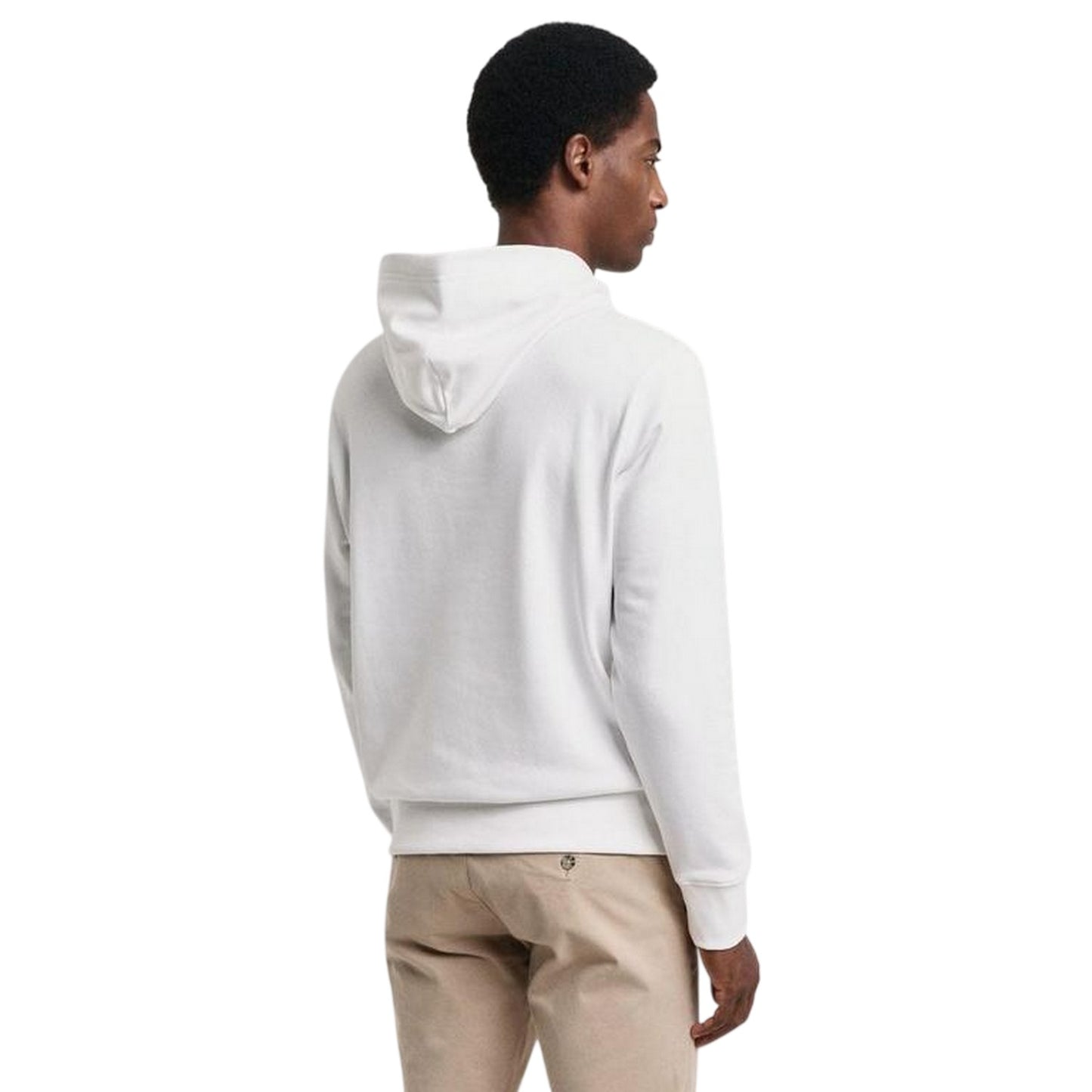 White - Back - Gant Mens Shield Regular Hoodie