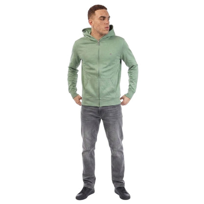 Green - Side - Gant Mens Cotton Full Zip Hoodie