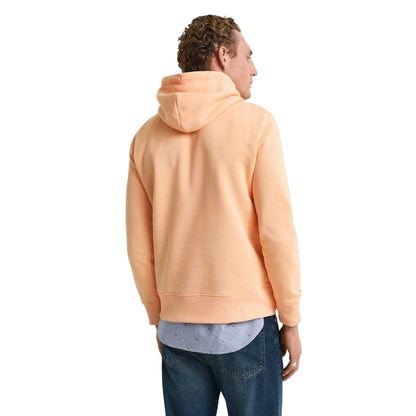 Orange - Back - Gant Mens Shield Drawstring Hoodie